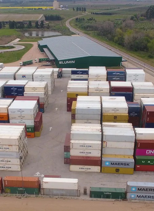 Vista aérea de Terminal de contenedres en Parque Industrial Ruta 5